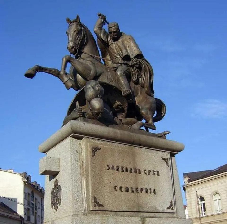 Statue of Peter I of Serbia in Bijeljina