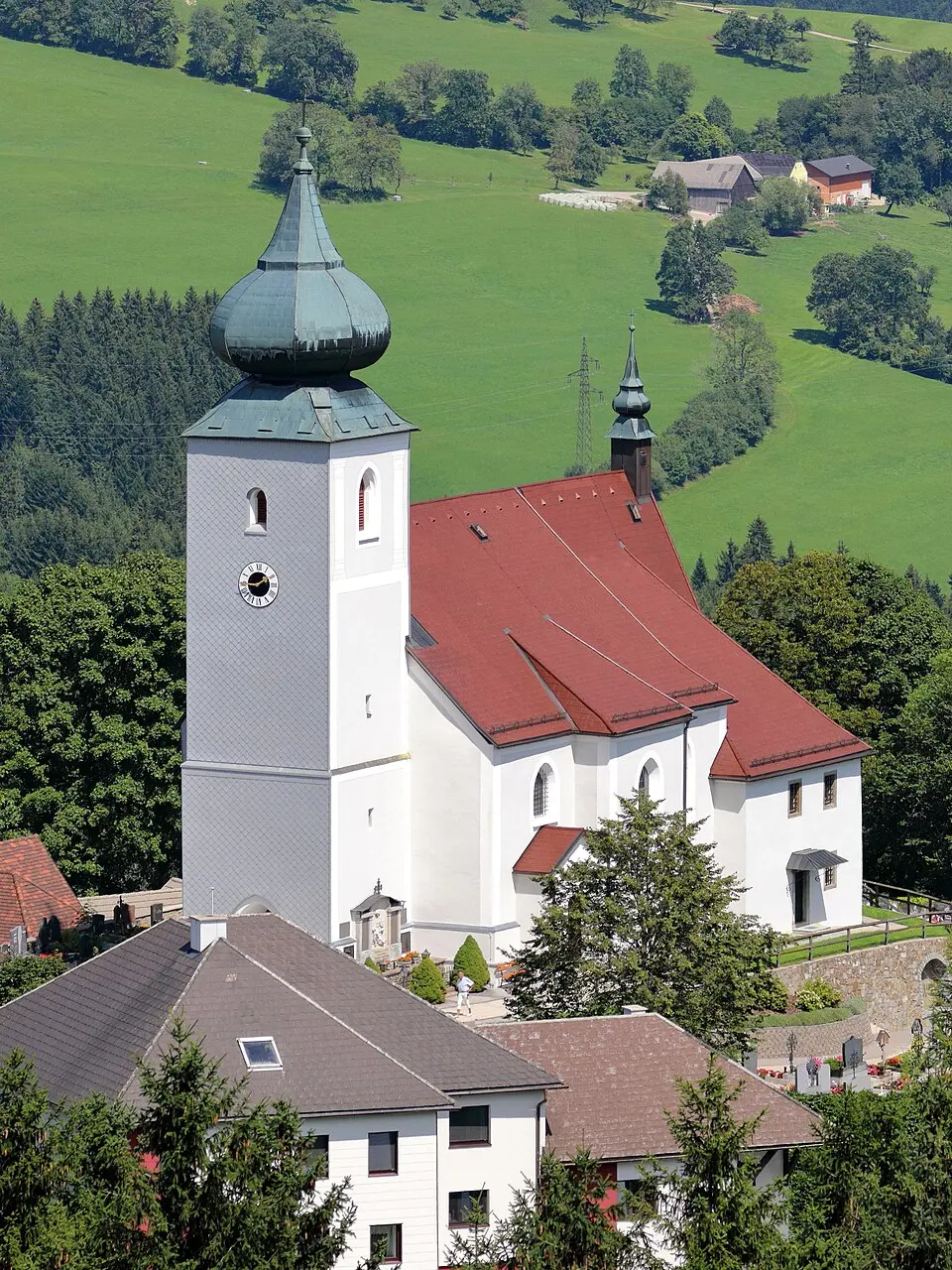 Kath. Pfarrkirche hl. Leonhard und Friedhof