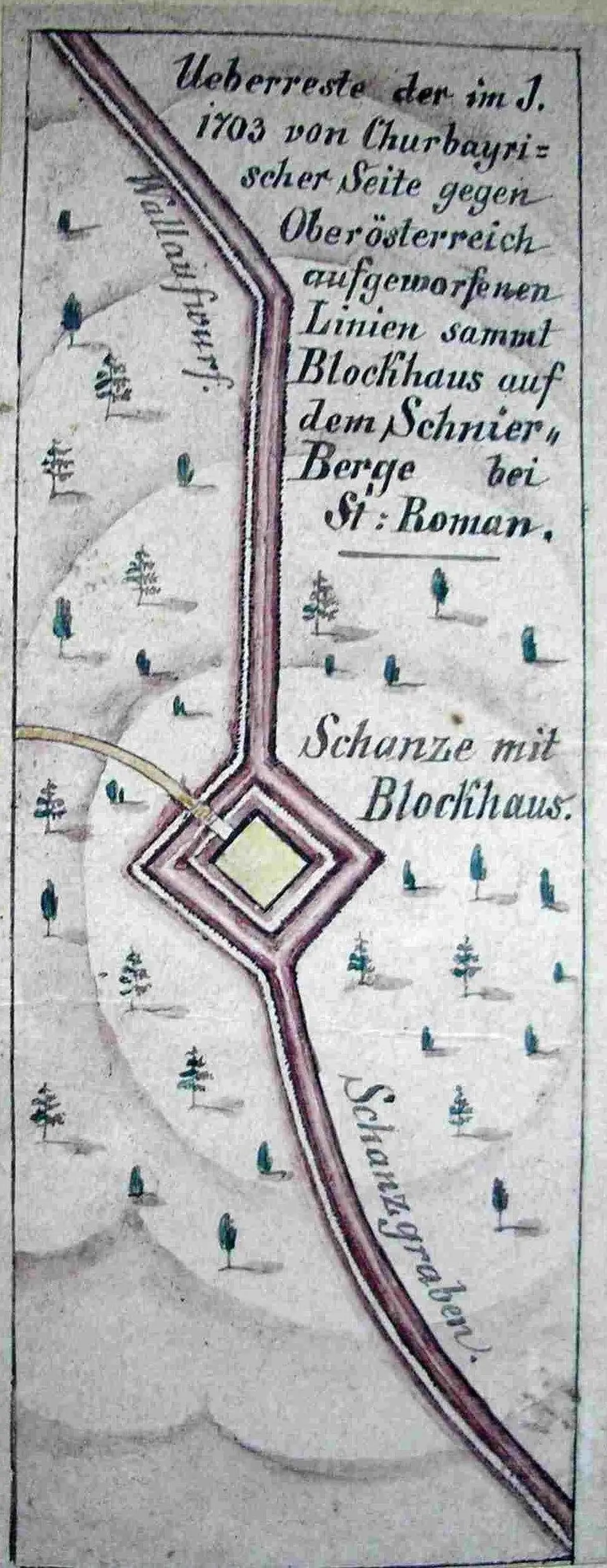 Befestigungsanlage, Redoute u. Linienschanze Kleiner Schefberg
