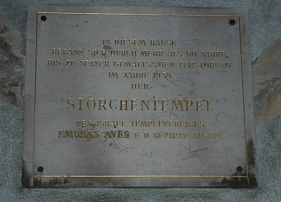 Gedenktafel für die Storchenschul