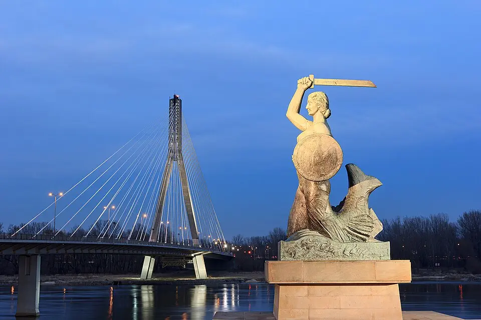 Statue de la Sirène de Varsovie à Powiśle