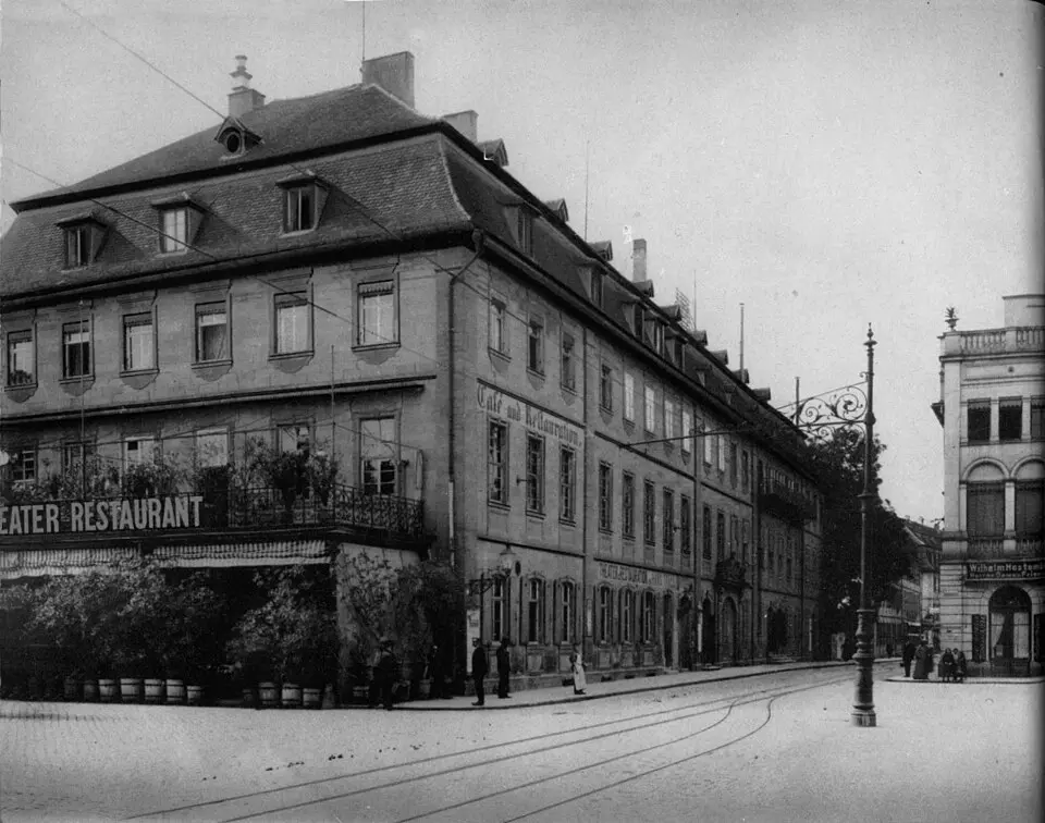 Image: "Würzburg - Bilder aus alter und neuer Zeit", A. Droessler, Graph. Anstalt Würzburg, 1958 · Public domain Stadtheater Würzburg