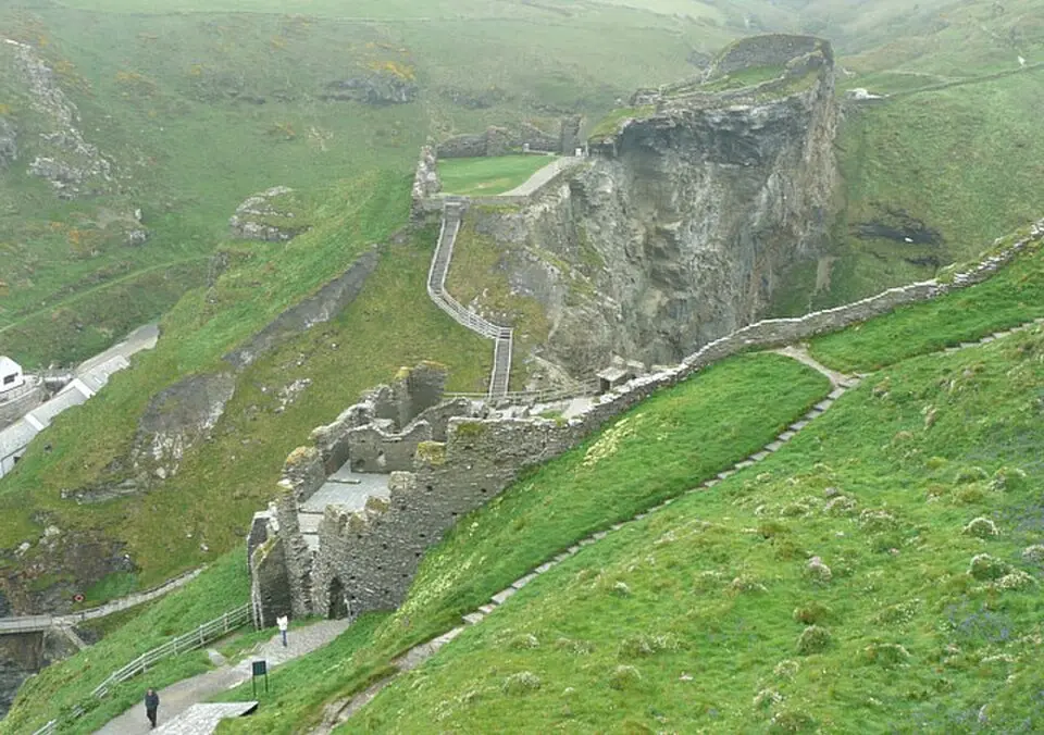 Romano-British and early medieval settlement, medieval church, castle and associated features on Tintagel Island and adjoining mainland