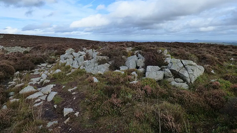 Tor cairn on Stiperstones, 130m SSE of Manstone Rock.