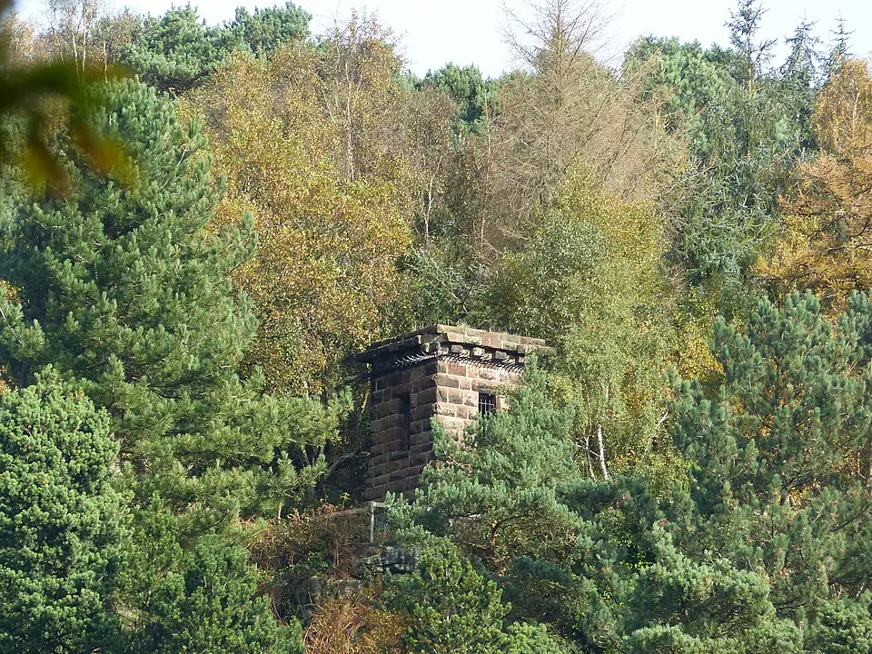 Folly tower south west of Fox Hill