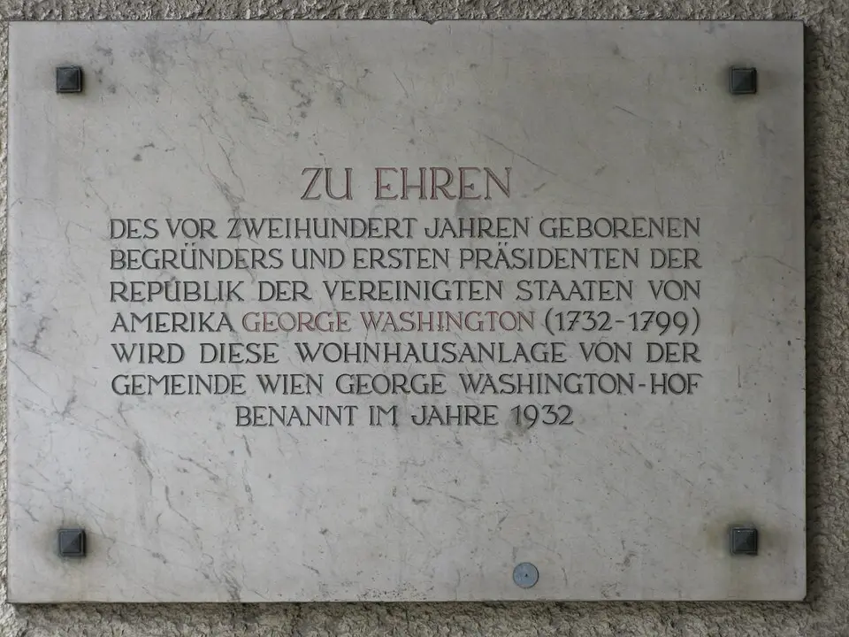 Gedenktafel für George Washington (Wien, Untermeidlinger Straße 10)