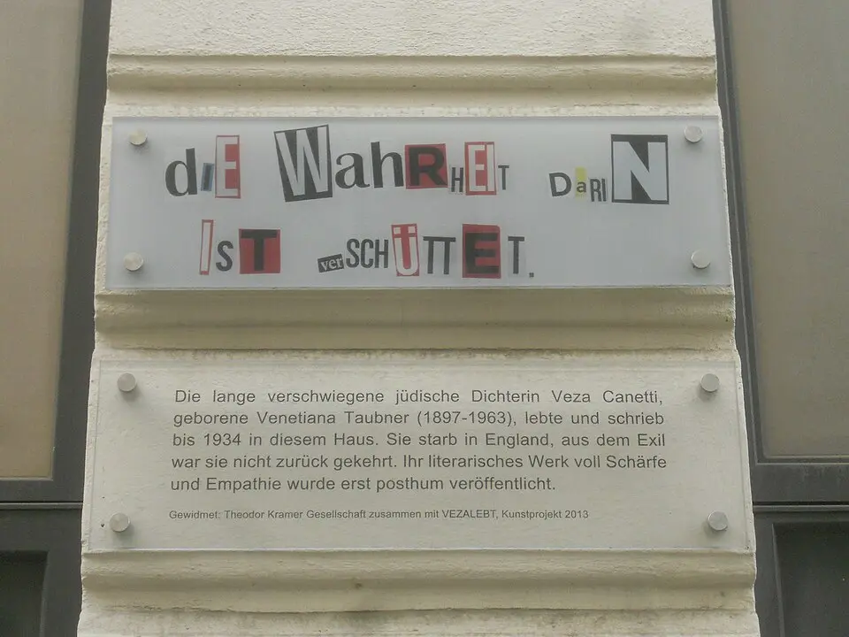 Gedenktafel für Veza Canetti (Wien, Ferdinandsstraße 29)