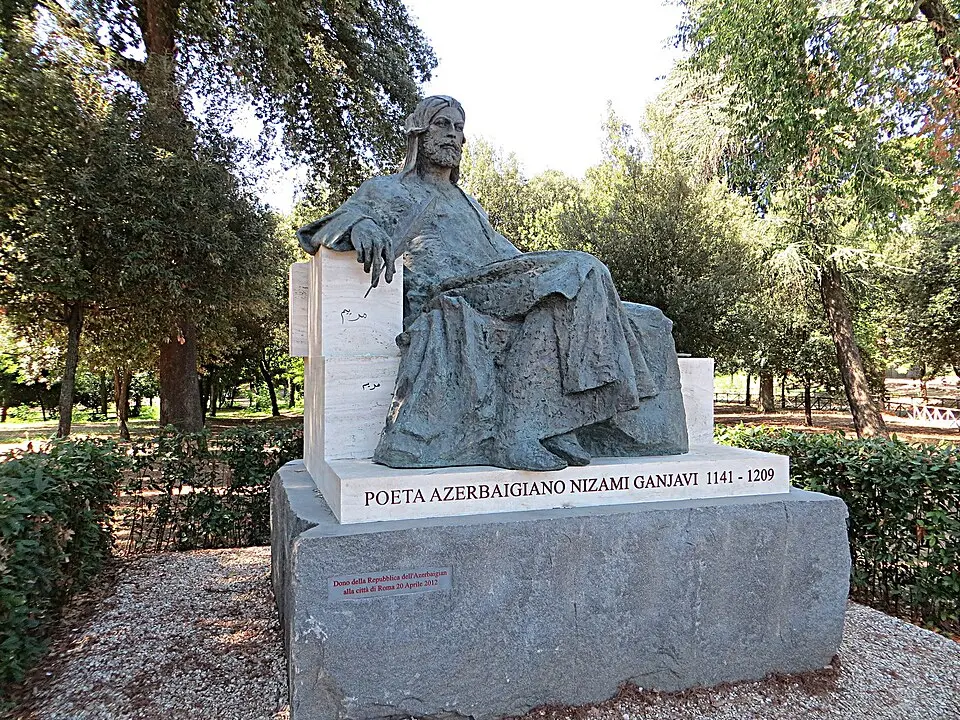 Image: Mister No · CC BY 3.0 Monument to Nizami Ganjavi in Rome
