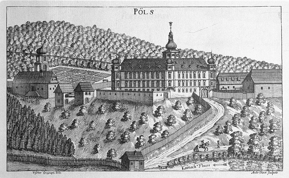 Obrázok: Georg Matthäus Vischer · Public domain Schloss Pöls