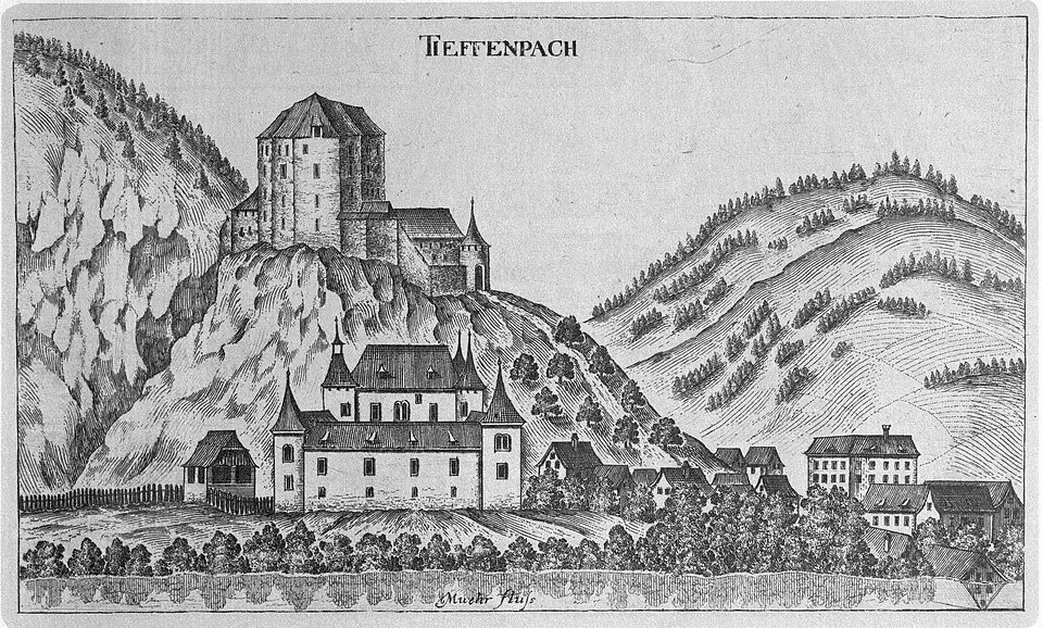 Obrázok: Georg Matthäus Vischer · Public domain Burg Alt-Teuffenbach