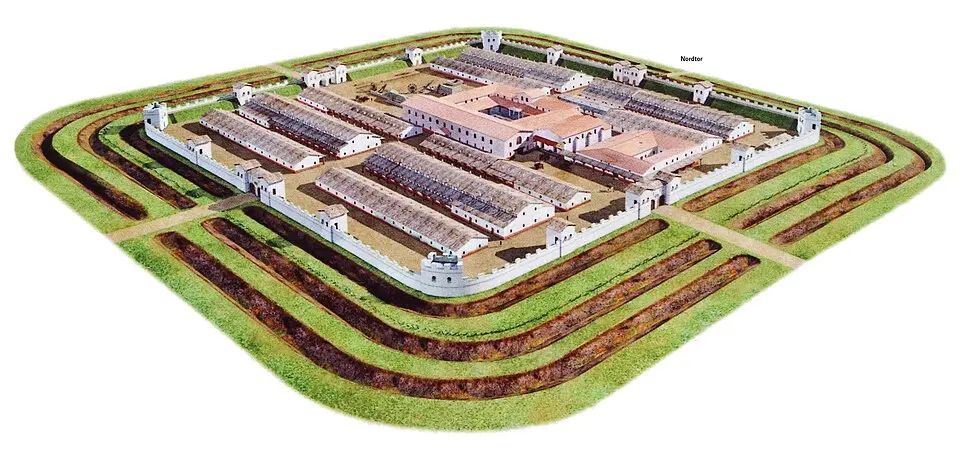Image: Informationstafel im Kastellgelände (Panoramafreiheit!) · Public domain Fort romain de Weißenburg