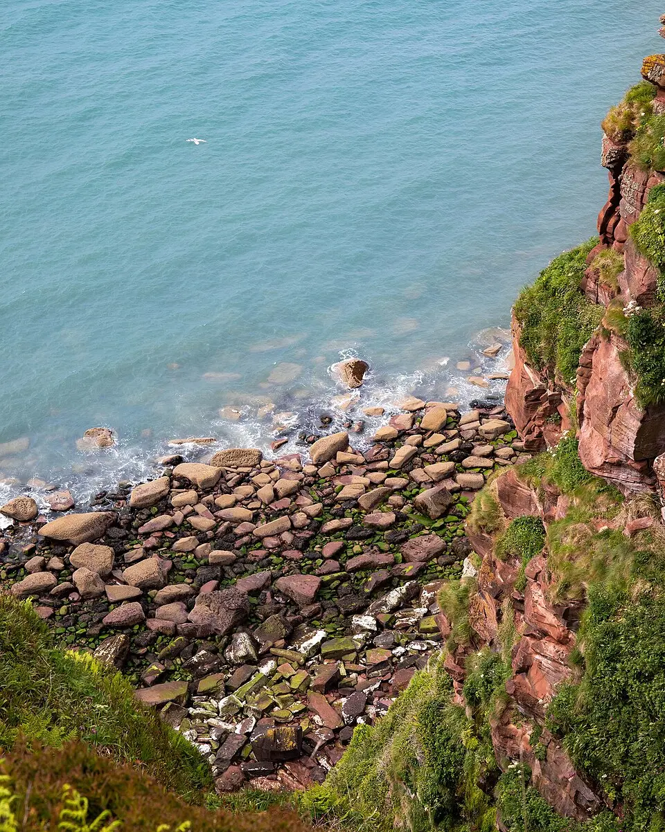 Barrowmouth gypsum and alabaster mine at Saltom Bay