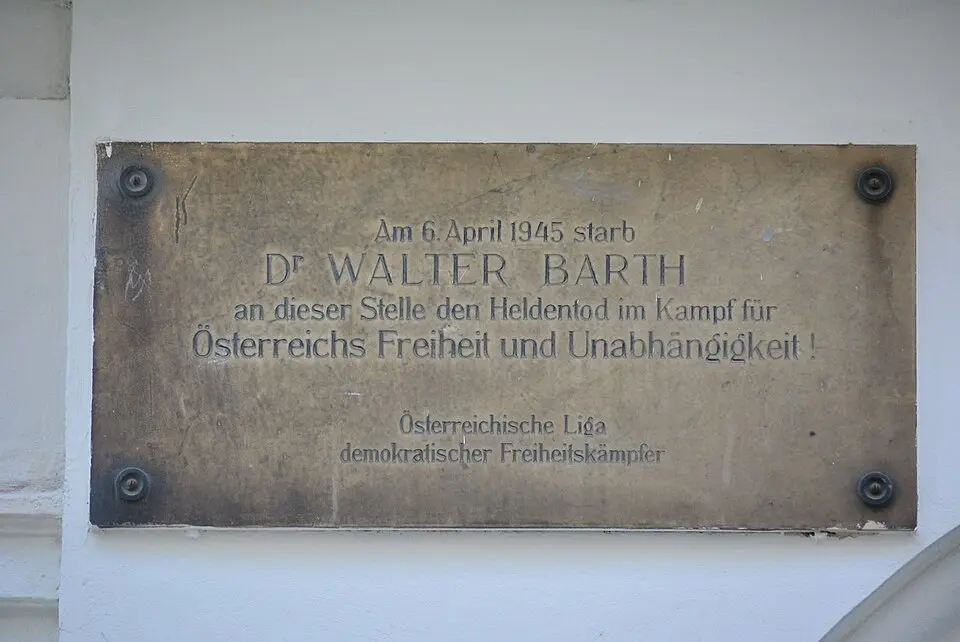 Gedenktafel für NS-Opfer (Wien, Bösendorferstraße 4, Walter Barth, Tafel 2)