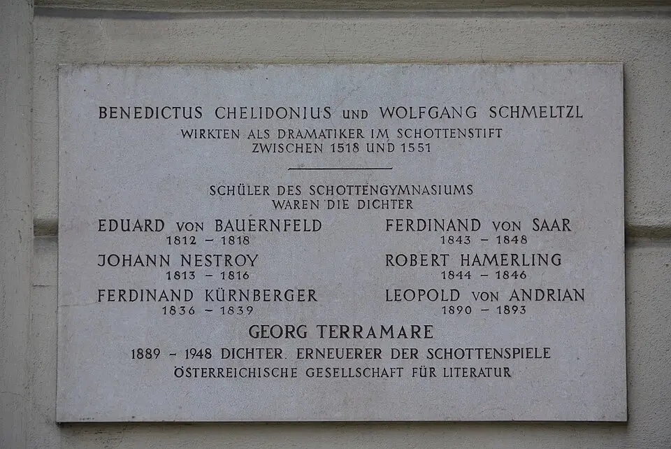 Gedenktafel für Schüler des Schottenstifts (Wien, Freyung 6)