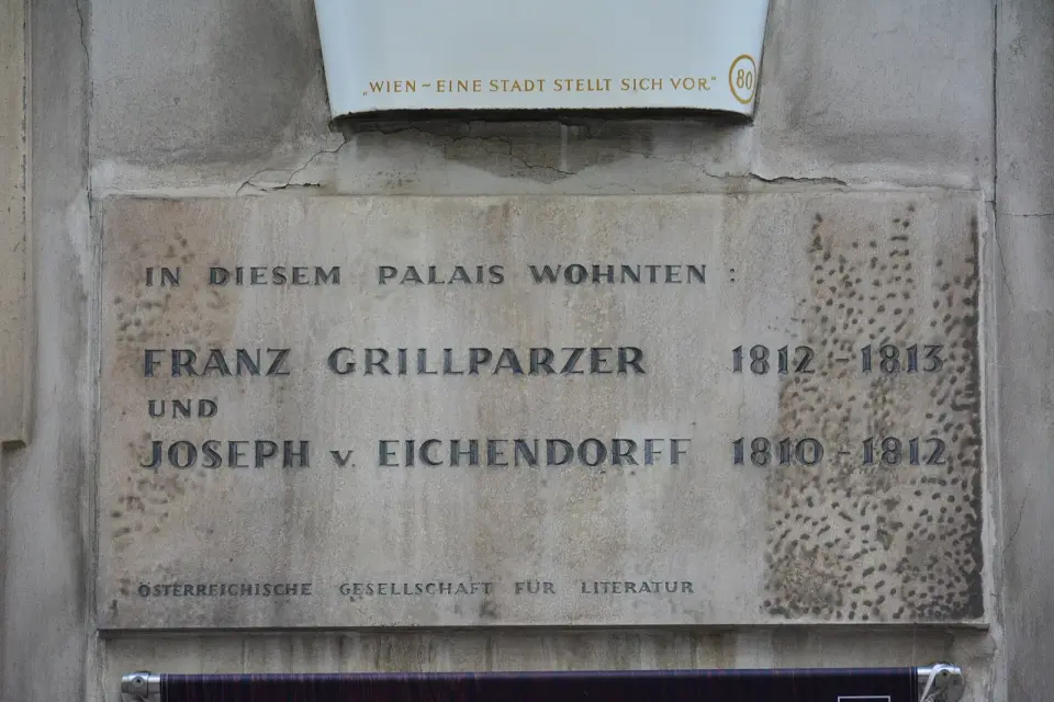 Gedenktafel für Franz Grillparzer und Joseph von Eichendorff (Wien, Herrengasse 5)