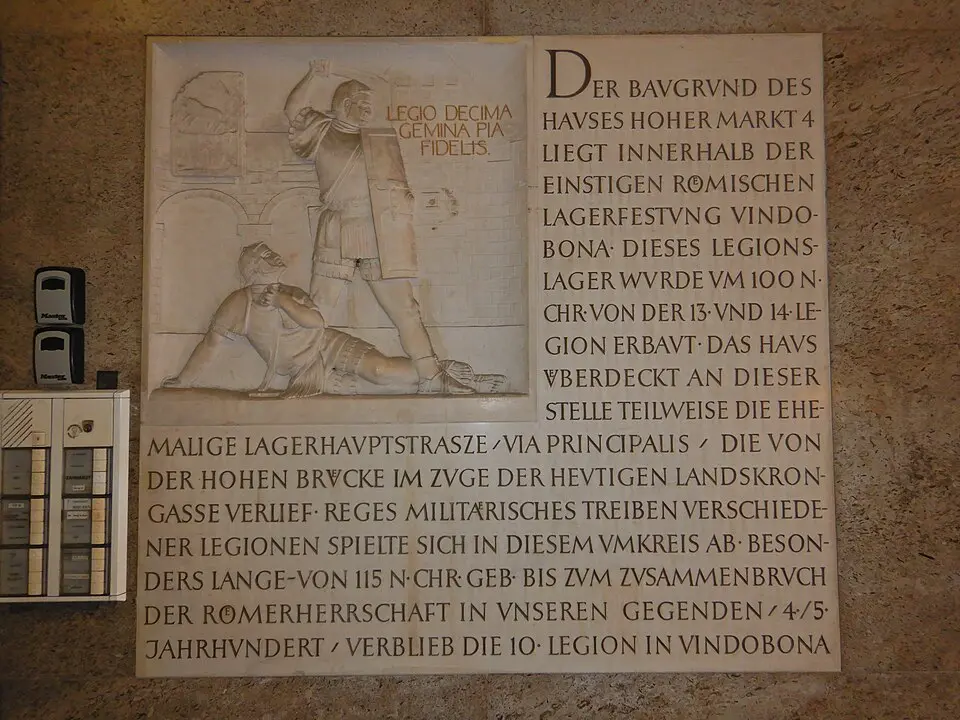 Gedenktafel für das römische Legionslager (Wien, Hoher Markt 4)