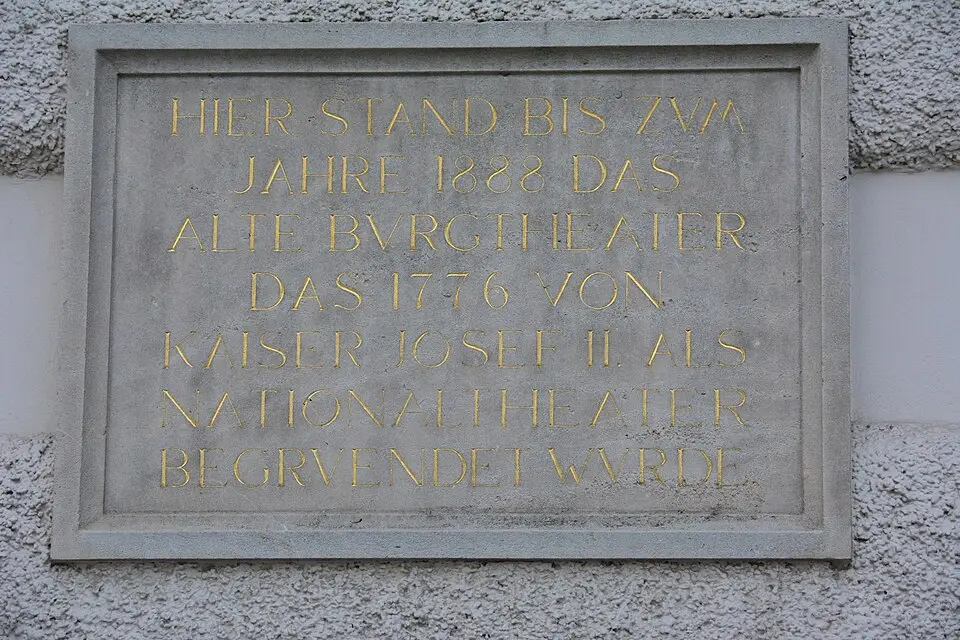 Gedenktafel für das alte Burgtheater (Wien, Michaelerplatz)