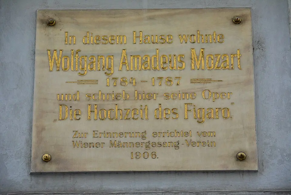 Wolfgang Amadeus Mozart Gedenktafel