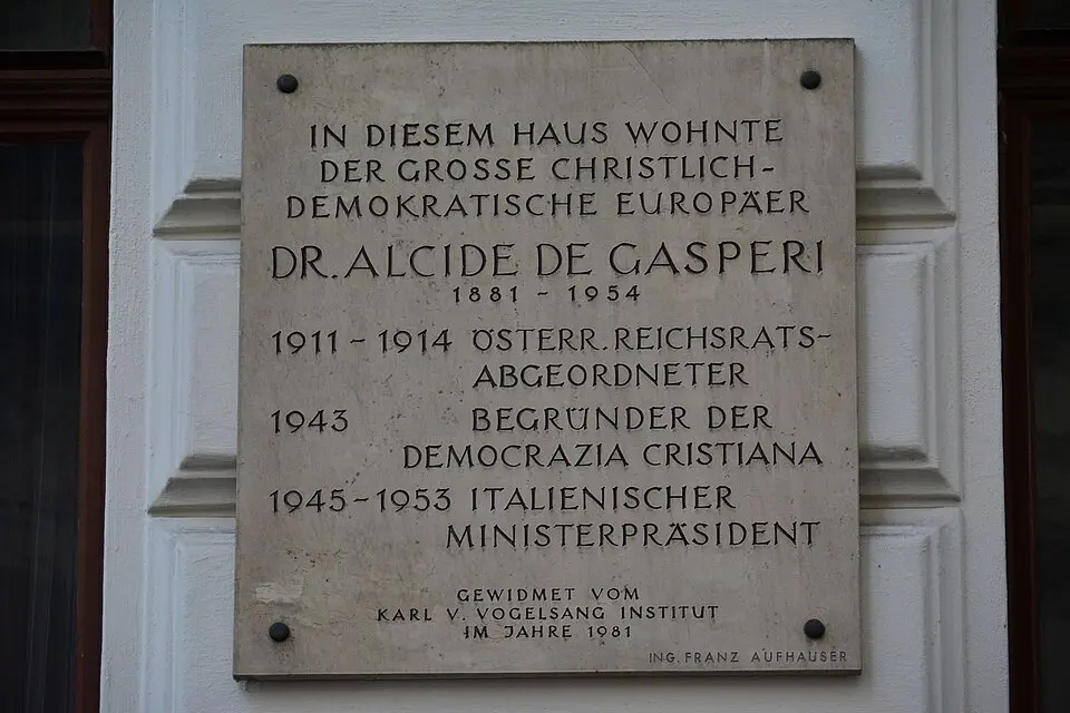 Gedenktafel für Alcide De Gasperi