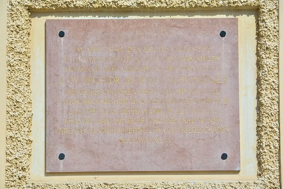 Gedenktafel für Leopold Schönbauer (Wien, Alser Straße 2-4)