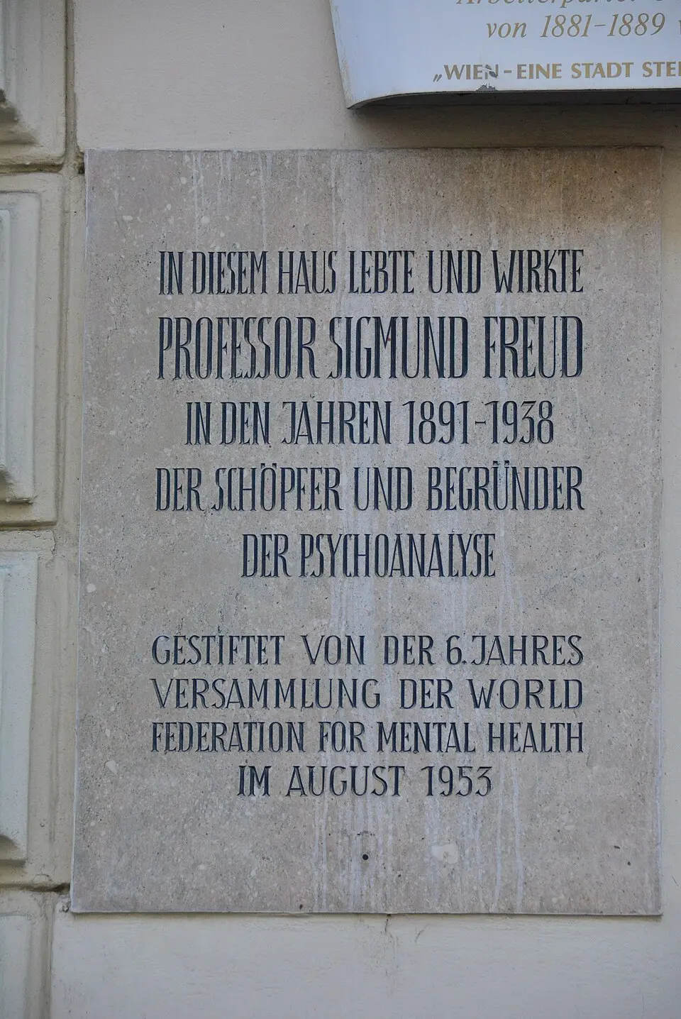 Gedenktafel für NS-Opfer (Wien, Berggasse 19, Sigmund Freud)