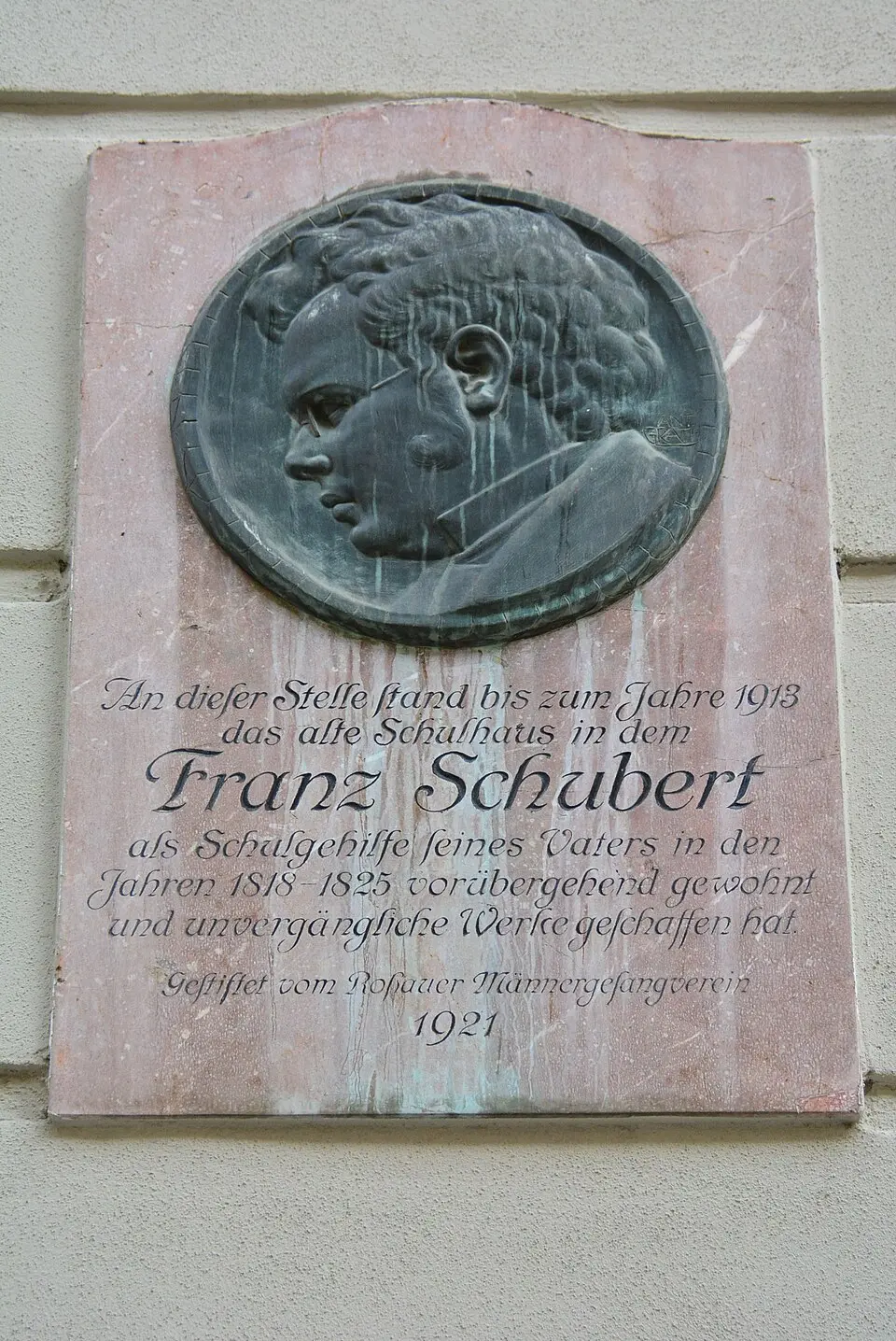 Gedenktafel für Franz Schubert (Wien, Grünentorgasse 9)