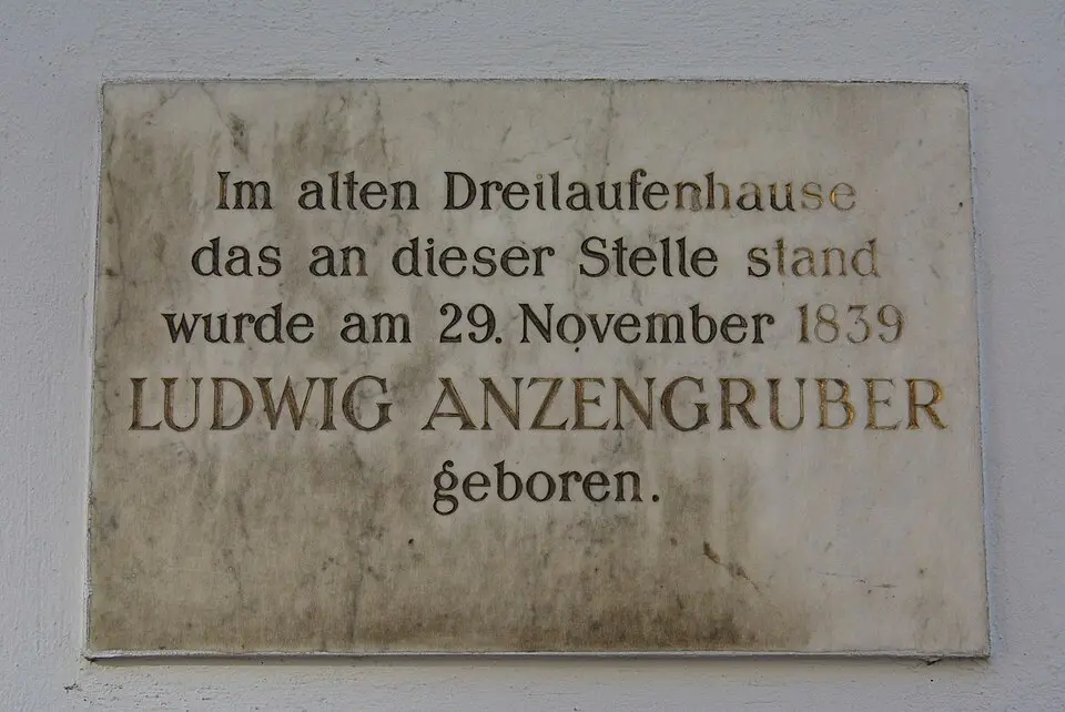 Gedenktafel für Ludwig Anzengruber (1839-1889) (Wien, Kinderspitalgasse 1)