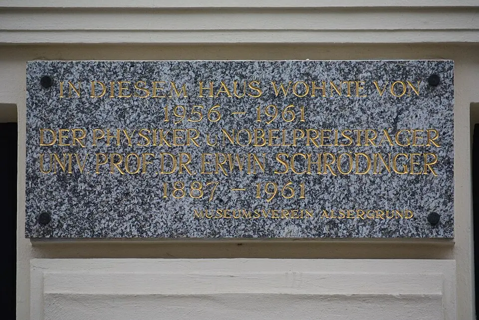 Gedenktafel für Erwin Schrödinger (Wien, Pasteurgasse 4)