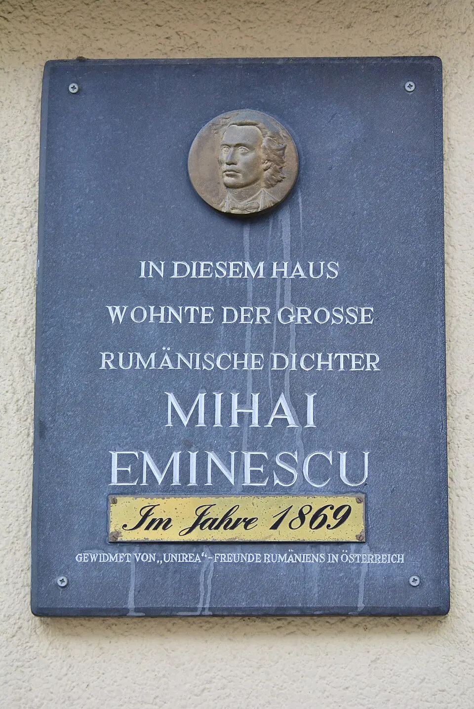 Gedenktafel für Mihai Eminescu (Wien, Porzellangasse 9)