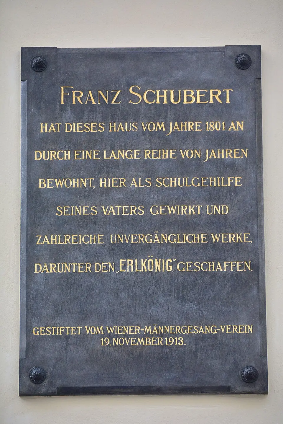 Gedenktafel für Franz Schubert (Wien, Säulengasse 3)