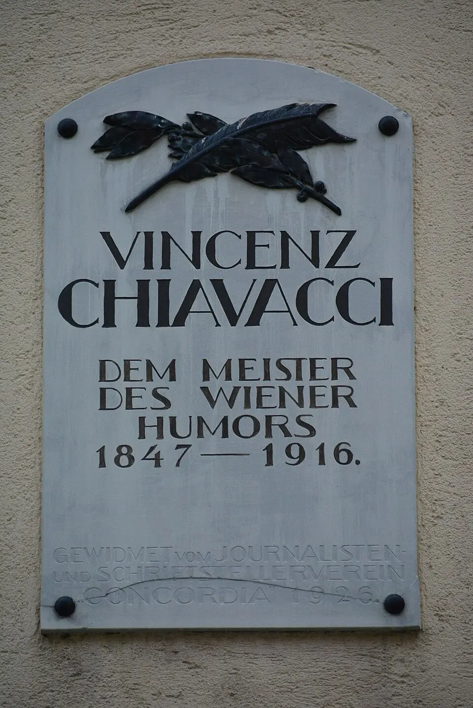 Gedenktafel für Vincenz Chiavacci (Wien, Severingasse 5)