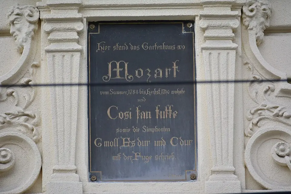 Gedenktafel für Wolfgang Amadeus Mozart (Wien, Währinger Straße 26)