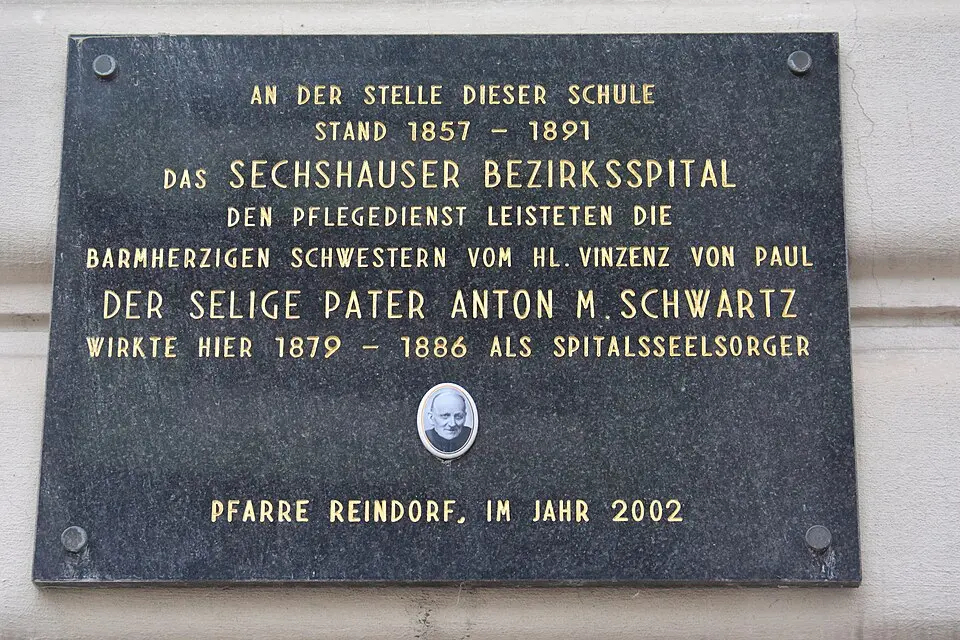 Gedenktafel für das Sechshauser Bezirksspital (Wien, Sechshauser Straße 71)
