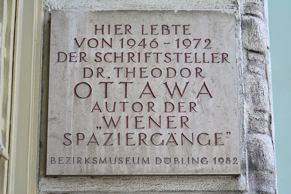 Gedenktafel für Theodor Ottawa (Wien, Döblinger Hauptstraße 56)