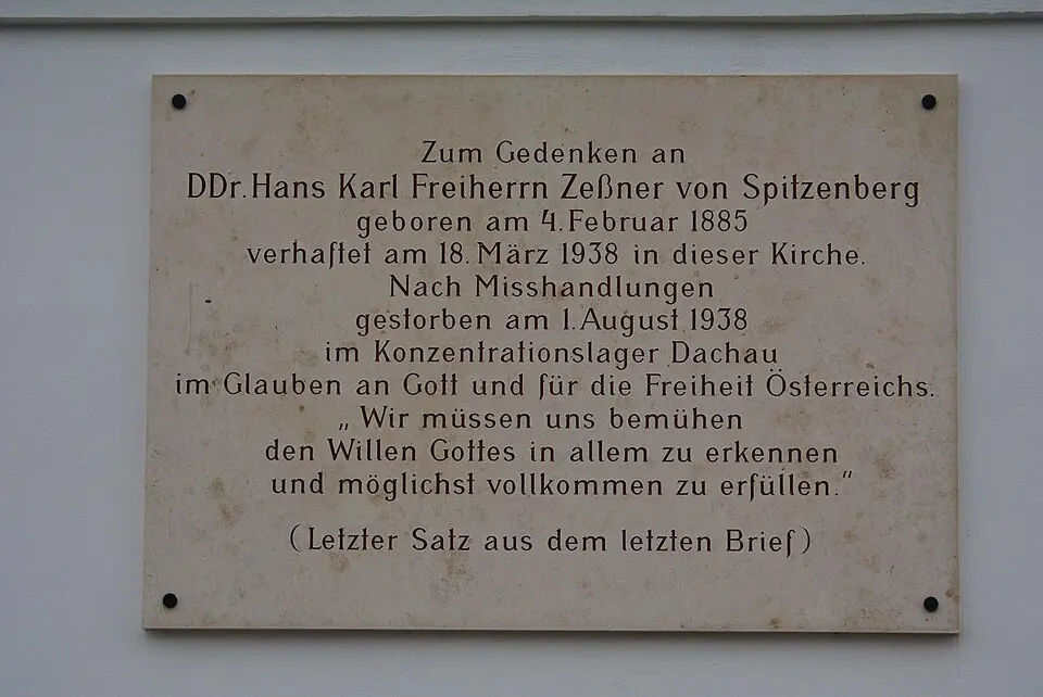 Gedenktafel für NS-Opfer (Wien, Ettingshausengasse 1, Hans Karl Zeßner-Spitzenberg)