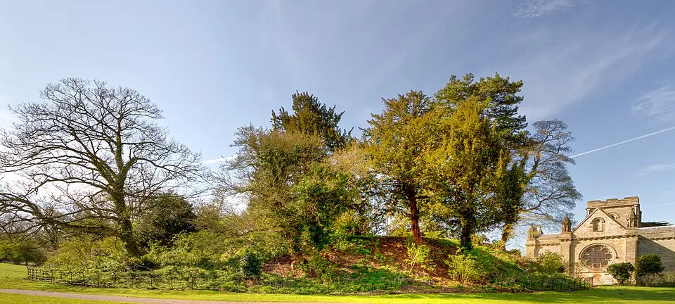 Motte and bailey castle, deserted village and monastic grange at Old Wolverton