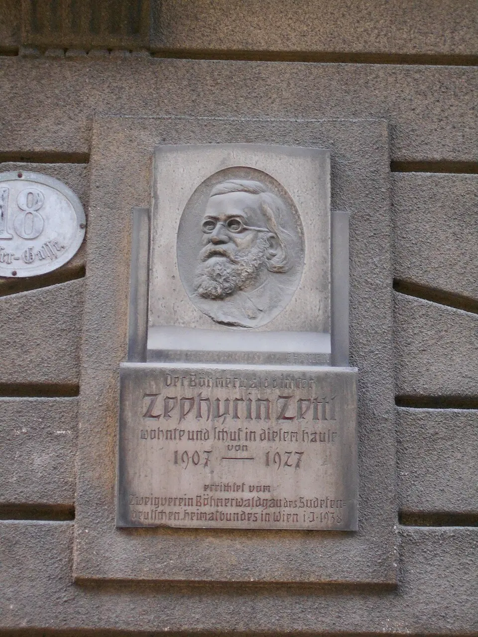 Gedenktafel für Zephyrin Zettl (Wien, Wassergasse 18)