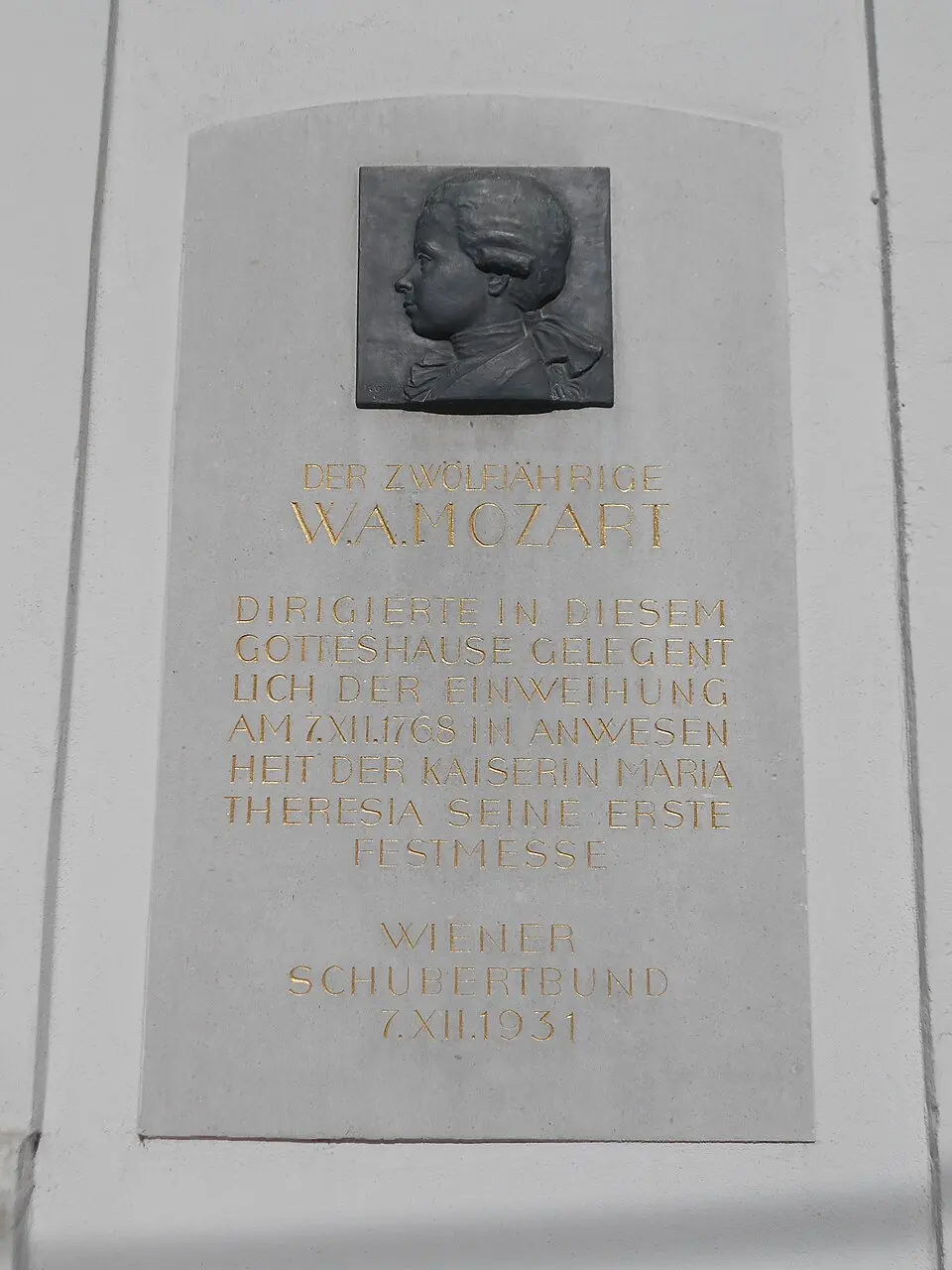 Gedenktafel für Wolfgang Amadeus Mozart (Wien, Rennweg 89b)