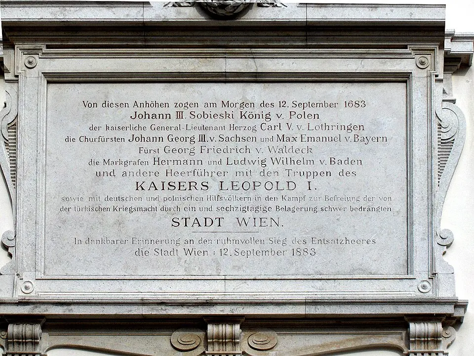 Gedenktafel für die Befreiung Wiens (Wien, Kahlenberg, Kirche St. Josef)