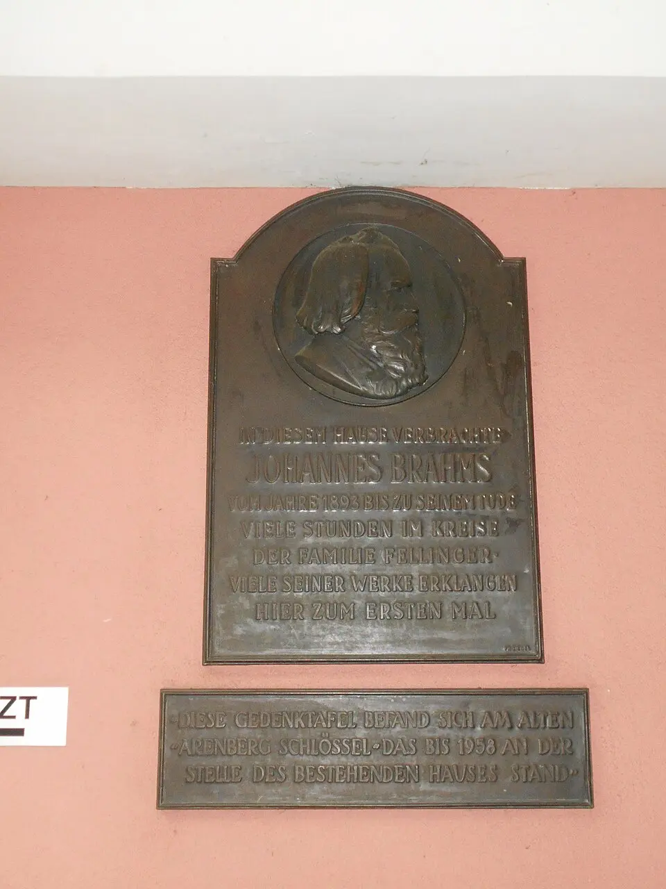 Gedenktafel für Johannes Brahms (Wien, Landstraßer Hauptstraße 96)