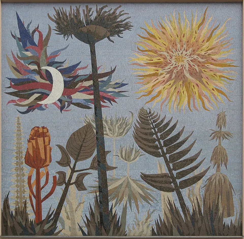 Mosaik Pflanzen und Gestirne