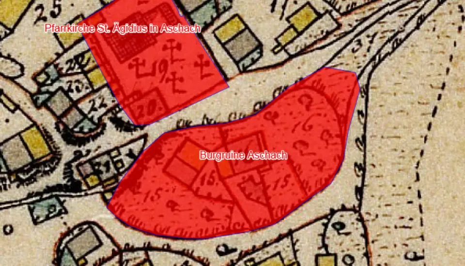 Obrázok: Königreich Bayern · Public domain Burgruine Aschach