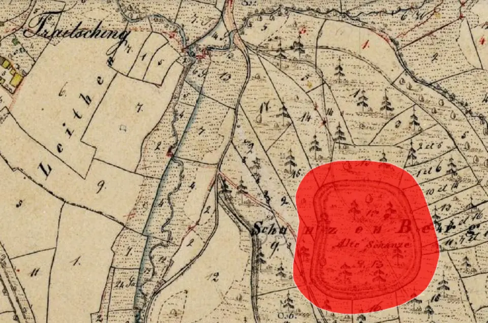 Obrázok: Königreich Bayern · Public domain Burgstall Schanzenberg