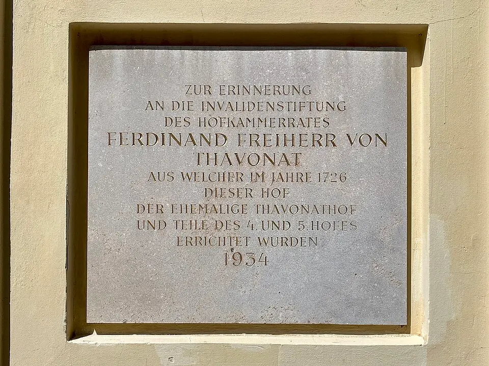 Gedenktafel für Ferdinand von Thavonat (Wien, Alser Straße 2-4)