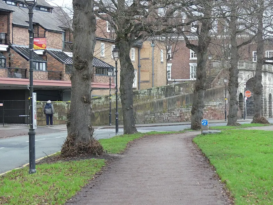 Part of City Wall from Bridgegate to County Hall