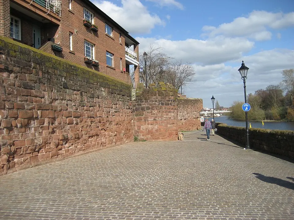 Part of City Wall from Barnabys Tower to tower east of Bridgegate