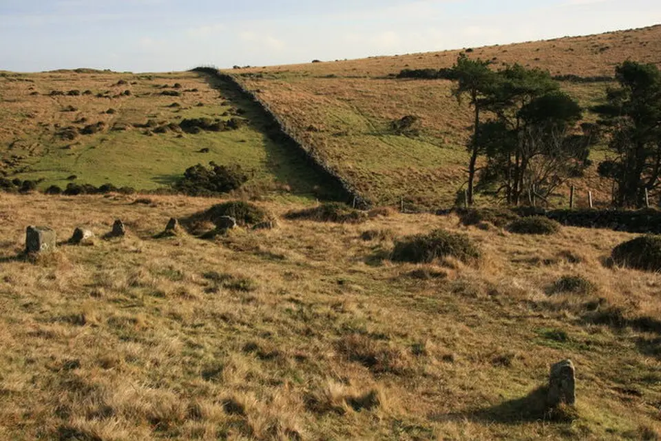Multiple stone alignment and associated cairns west of Glasscombe Upper Plantation