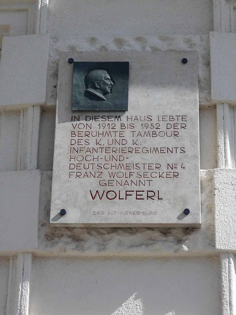 Gedenktafel für Franz Wolfsecker (Wien, Boerhavegasse 23)
