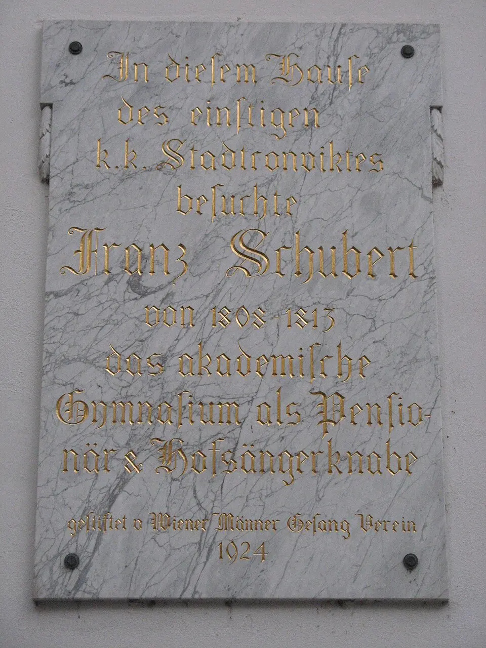 Gedenktafel Franz Schubert