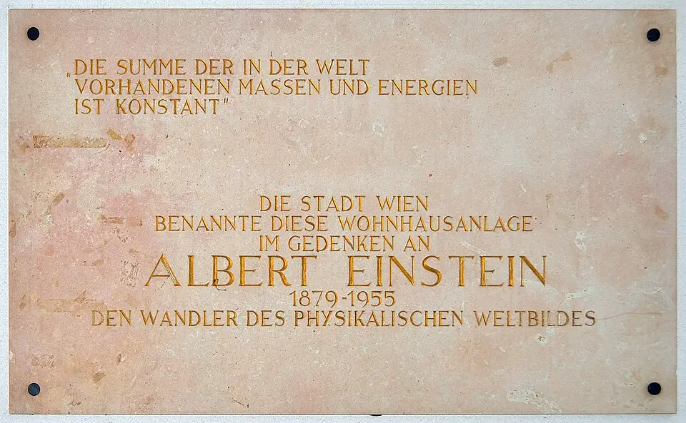 Gedenktafel für Albert Einstein (Wien, Mollardgasse 32)